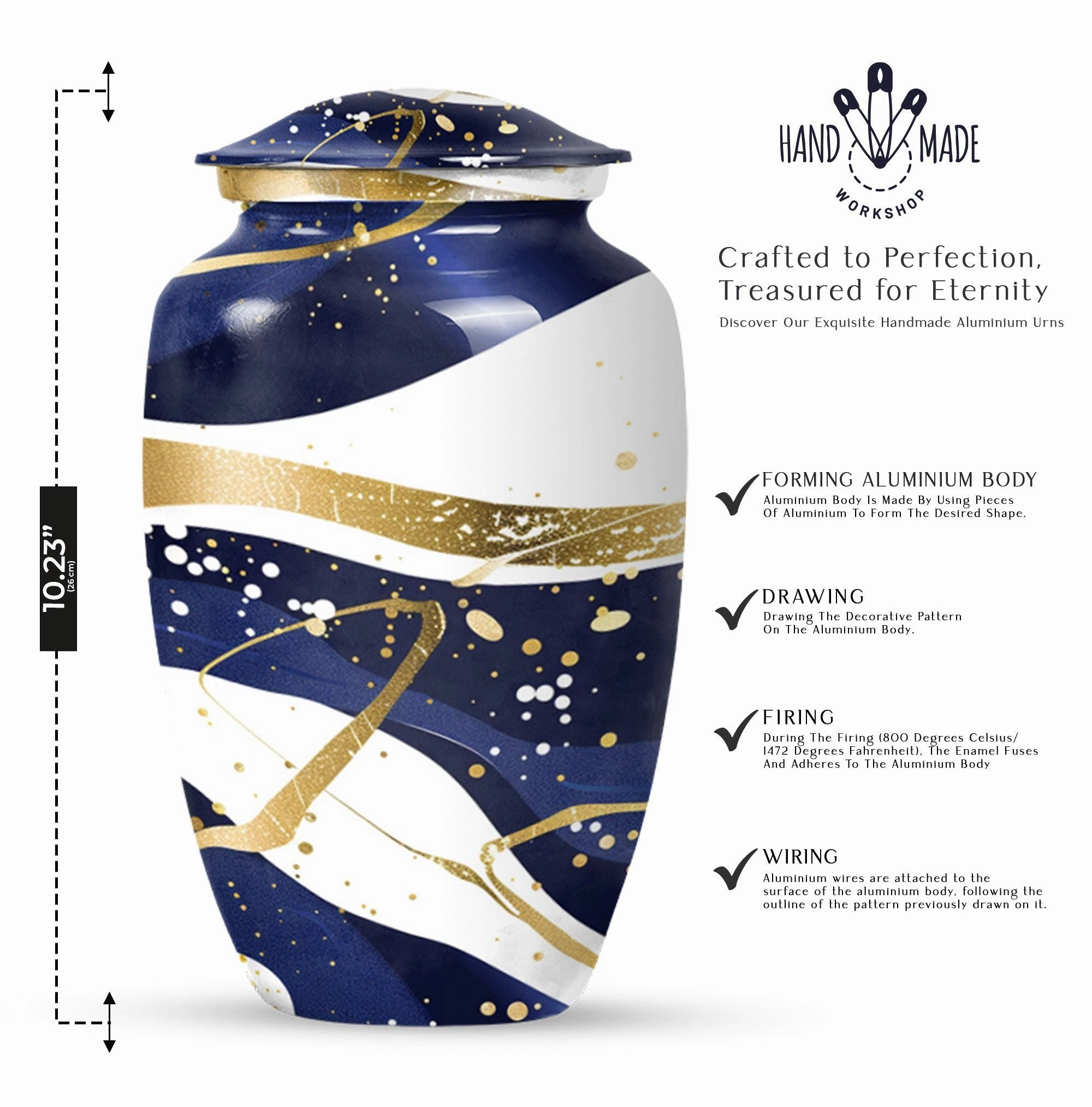 Eternal Rest Abstract Urn: Distinctive Large Size Memorial Urn