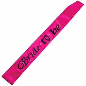 FLASHING BRIDE TO BE SASH HOT PINK