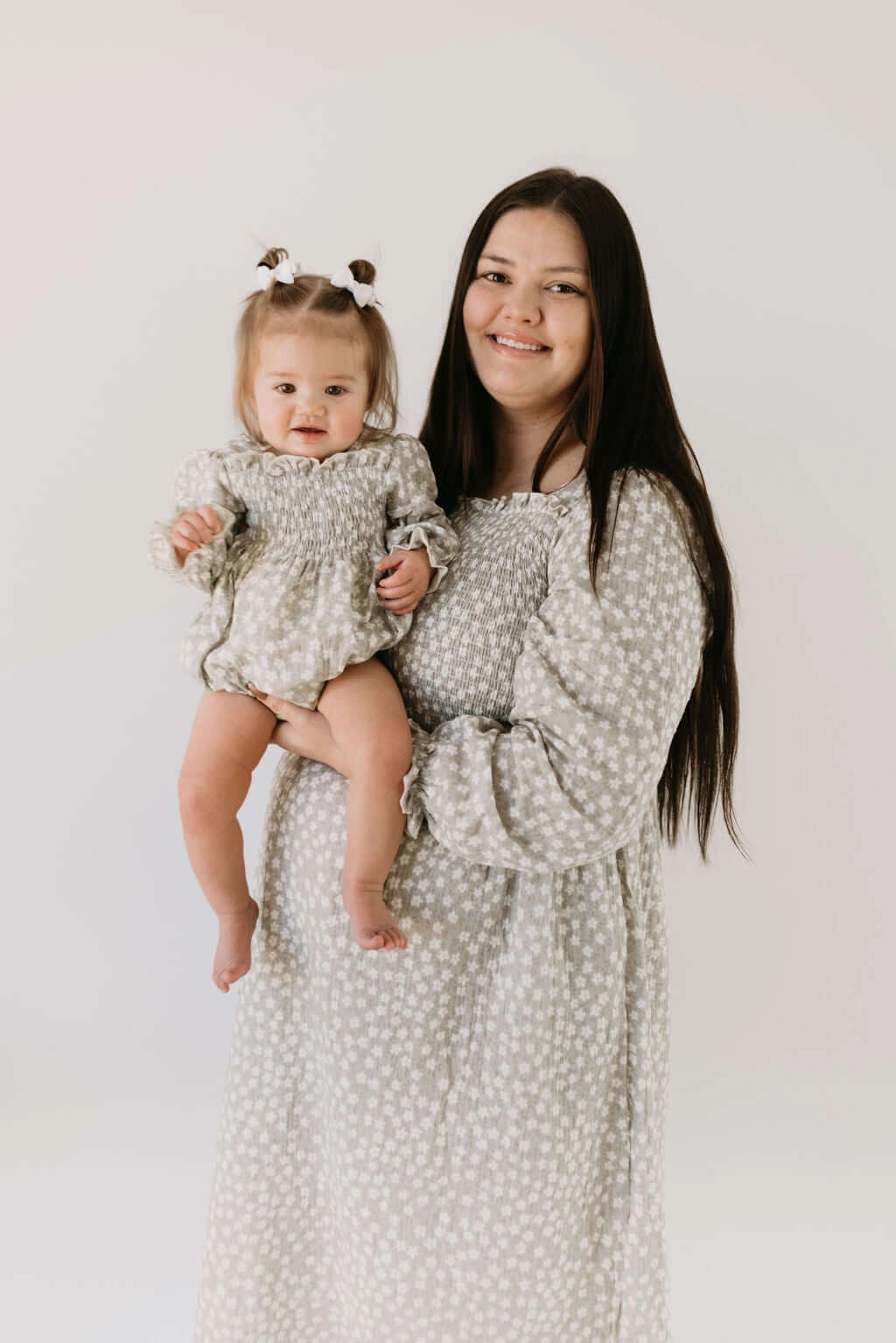 French Gray Floral | Ruffle Romper