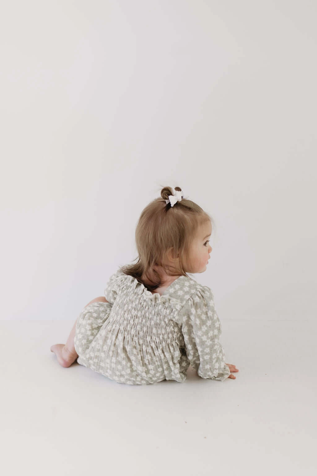 French Gray Floral | Ruffle Romper