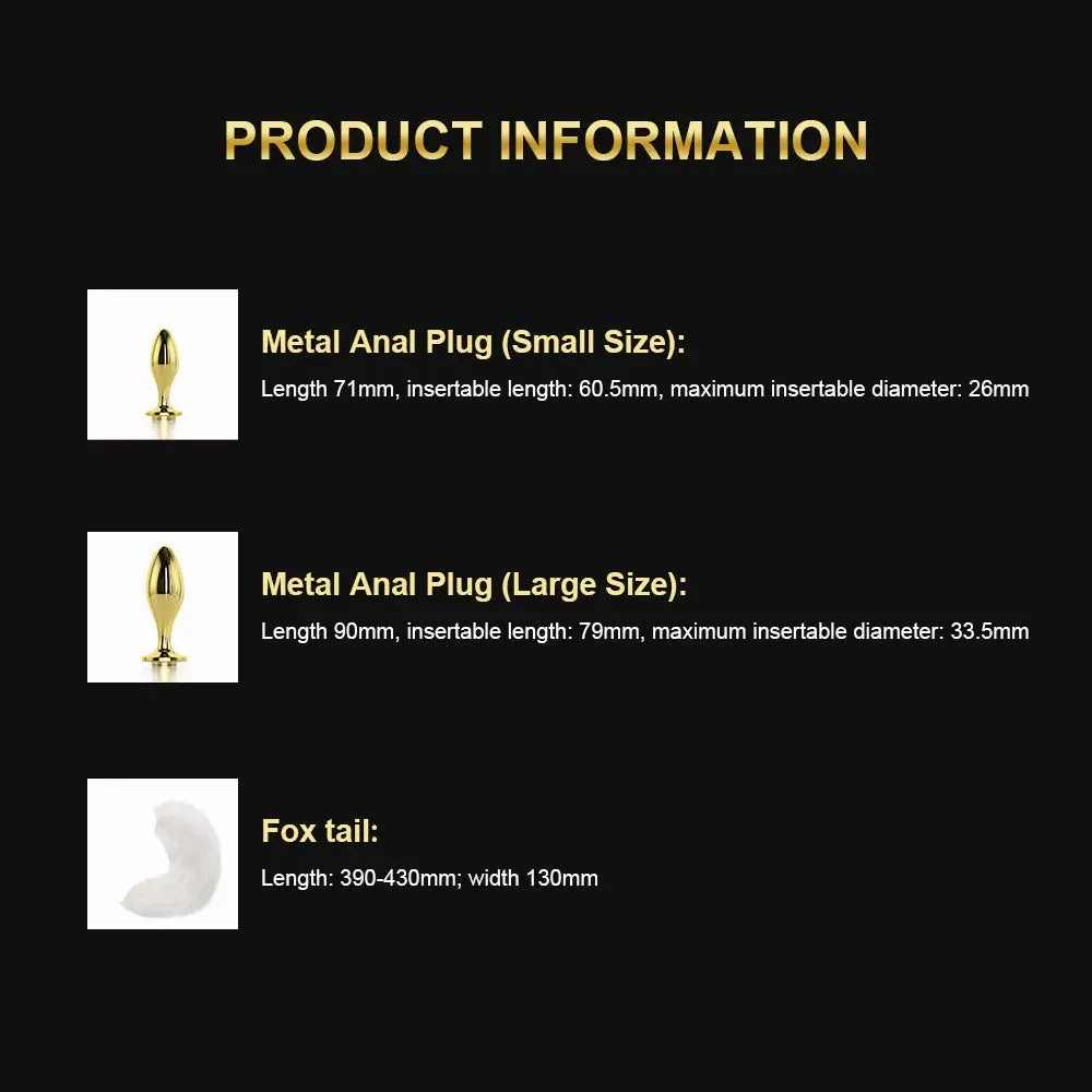 Gold Metal Butt Plug with Streamer Design - Quusvik Luxury Anal Toy