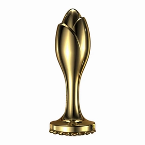 Gold Stainless Steel Rose Butt Plug - Unisex Anal Expansion Toy