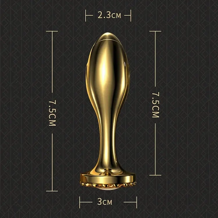 Gold Stainless Steel Rose Butt Plug - Unisex Anal Expansion Toy