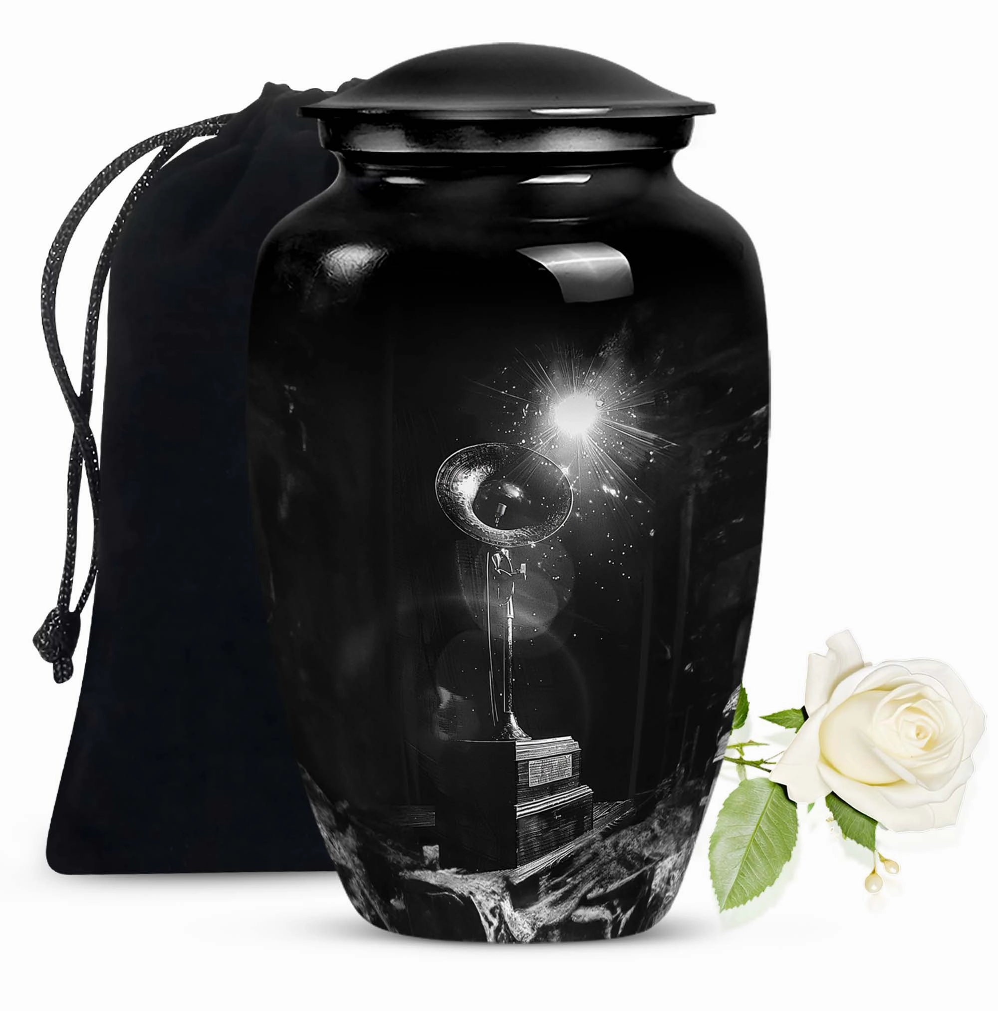 Gramophone Tribute: Cherished Memorial Urn for Men