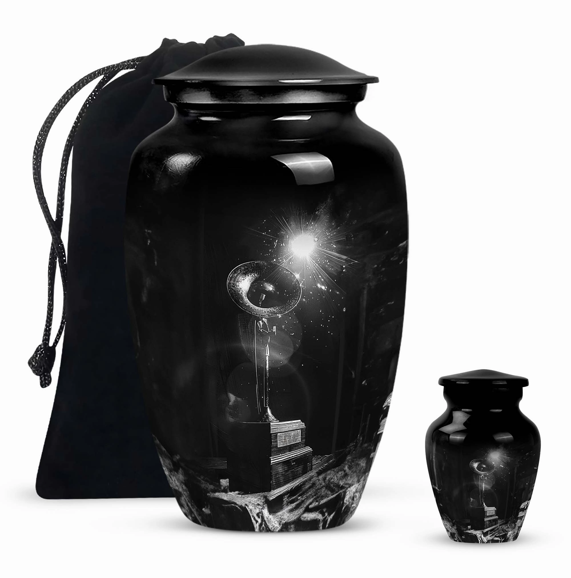 Gramophone Tribute: Cherished Memorial Urn for Men