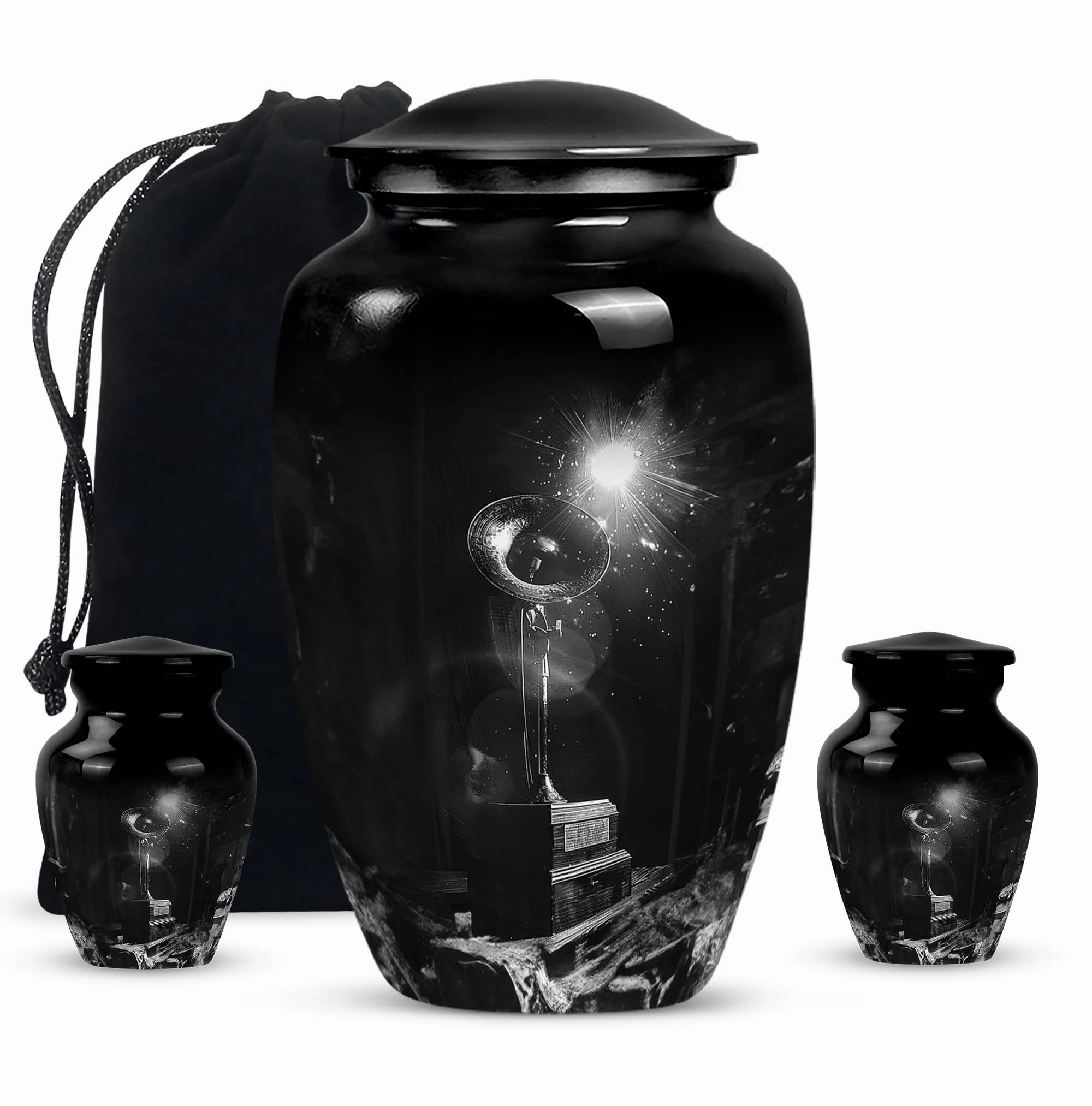 Gramophone Tribute: Cherished Memorial Urn for Men