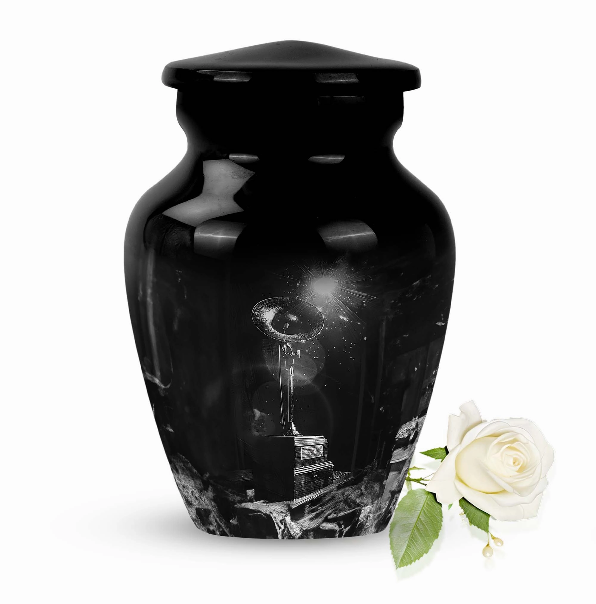 Gramophone Tribute: Cherished Memorial Urn for Men