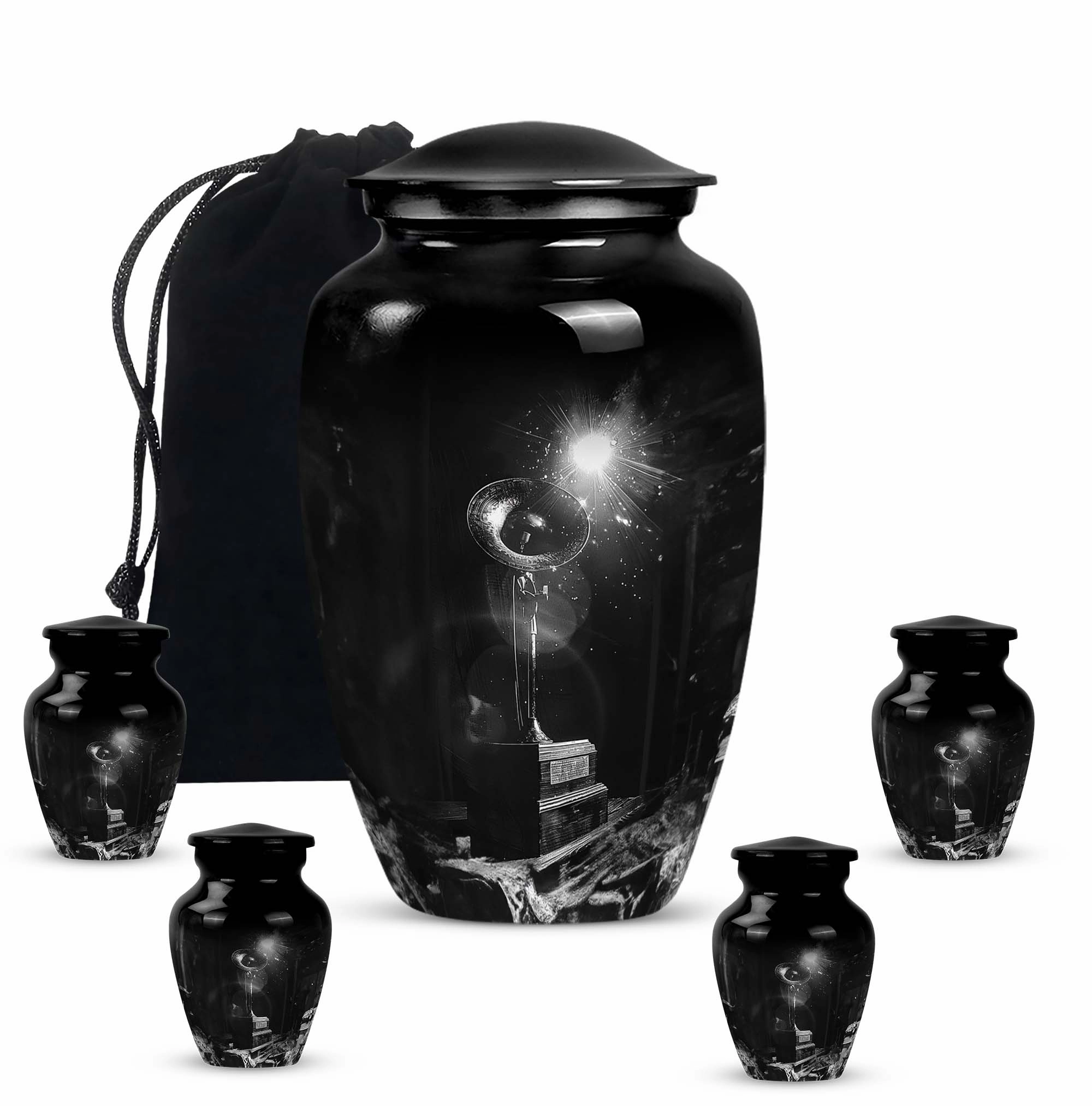 Gramophone Tribute: Cherished Memorial Urn for Men