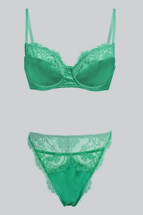 Green Lace Lingerie Set