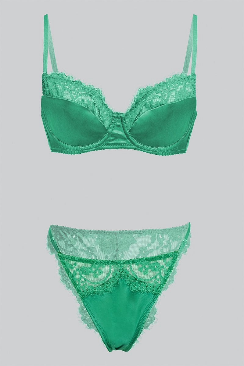 Green Lace Lingerie Set