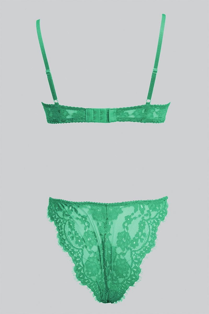 Green Lace Lingerie Set