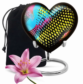 Harmony Heart: Personalized Cremation Pattern Urn Designed for Adult Ash Memorialization