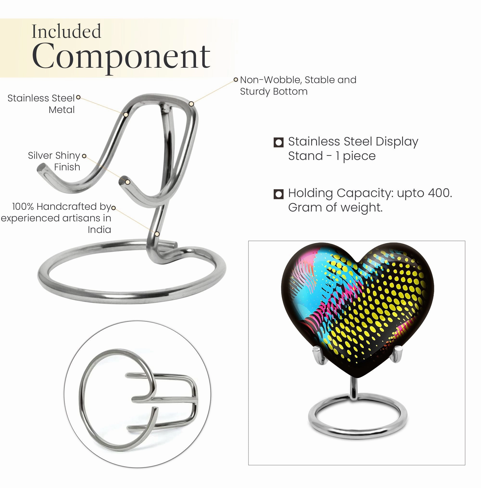 Harmony Heart: Personalized Cremation Pattern Urn Designed for Adult Ash Memorialization