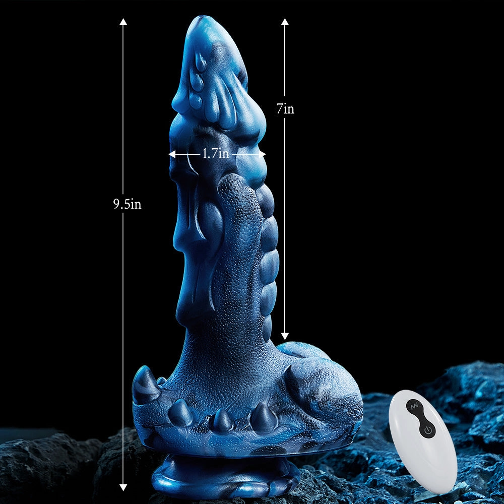 Ice-Dragon Thrusting& Vibrating& Swing& Heating Huge Dildo 9.5 Inch