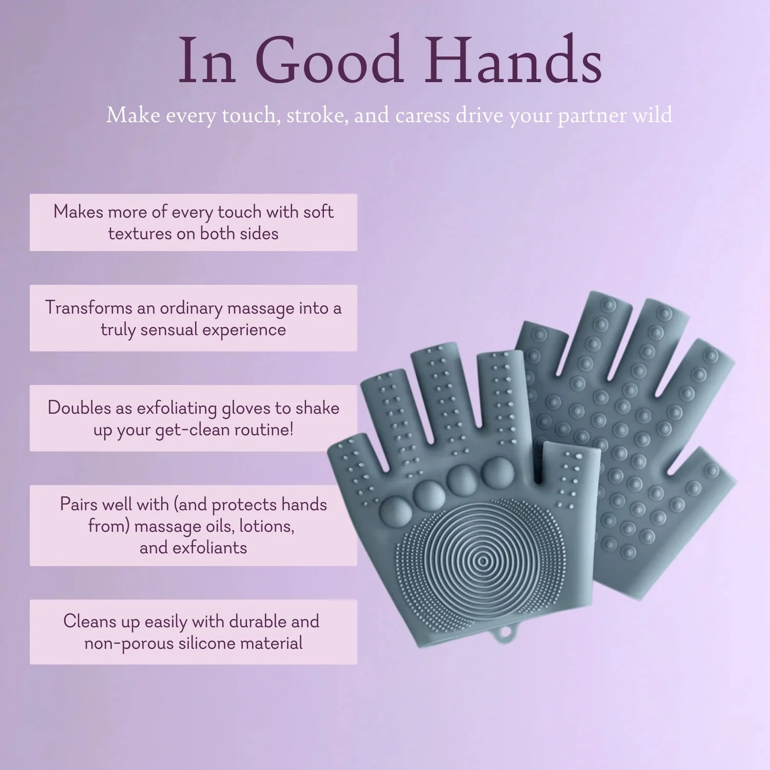 In Good Hands Massage Gloves - 25 LEFT! - IN STOCK - Pure Romance