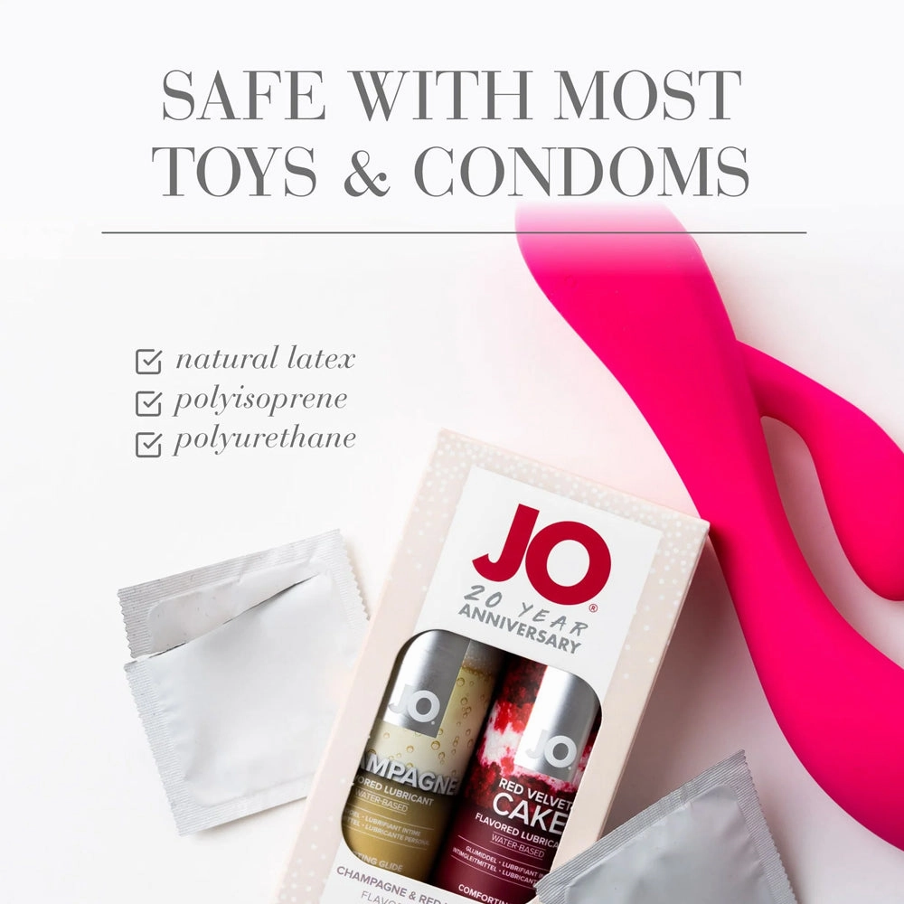 JO Champagne & Red Velvet Cake Flavoured Lubricant 2-Pack