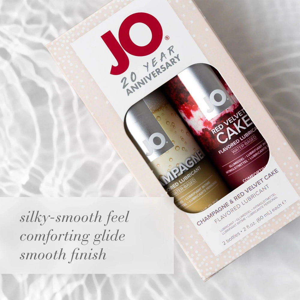 JO Champagne & Red Velvet Cake Flavoured Lubricant 2-Pack