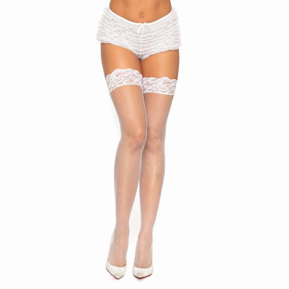 Leg Avenue Amy Back Seam Fishnet Stay-Up Stockings