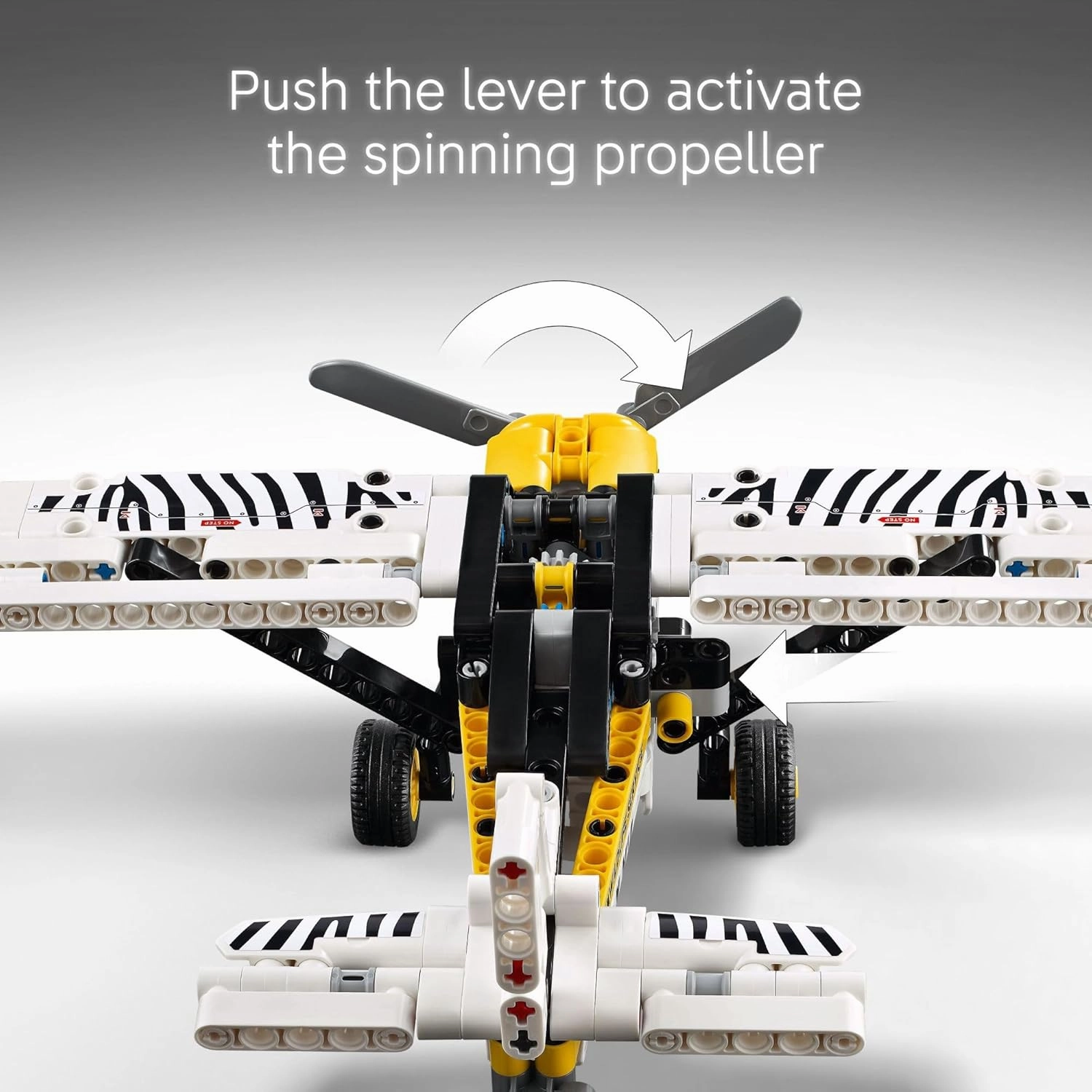 LEGO 6526803 Technic Bush Plane Building Toy with Spinning Propeller, 4-Cylinder Piston Engine 42198