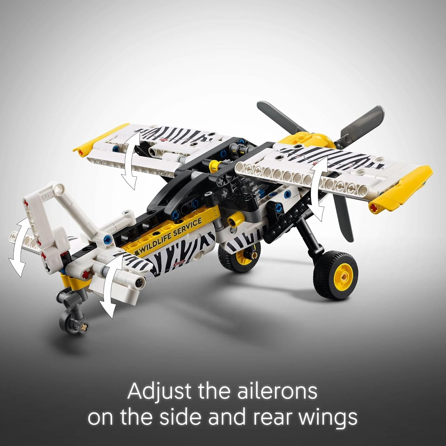 LEGO 6526803 Technic Bush Plane Building Toy with Spinning Propeller, 4-Cylinder Piston Engine 42198