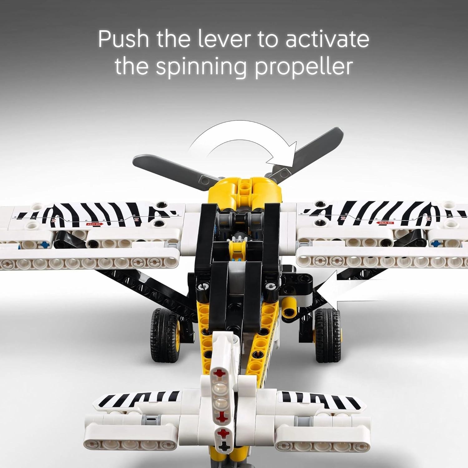 LEGO 6526803 Technic Bush Plane Building Toy with Spinning Propeller, 4-Cylinder Piston Engine 42198