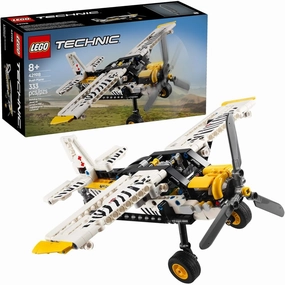 LEGO 6526803 Technic Bush Plane Building Toy with Spinning Propeller, 4-Cylinder Piston Engine 42198