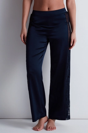 Midnight Whisper Silk Trousers Evening Blue