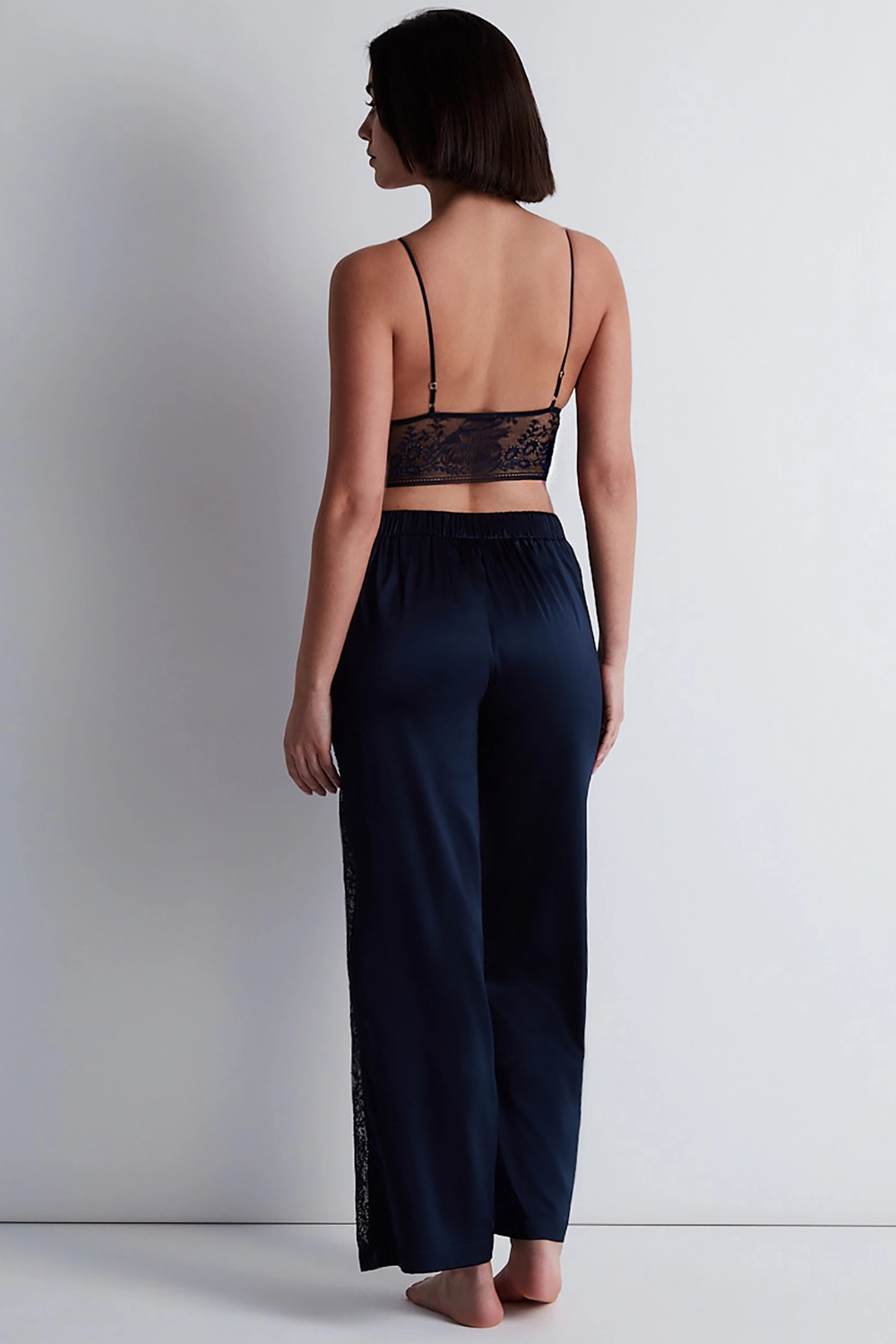 Midnight Whisper Silk Trousers Evening Blue