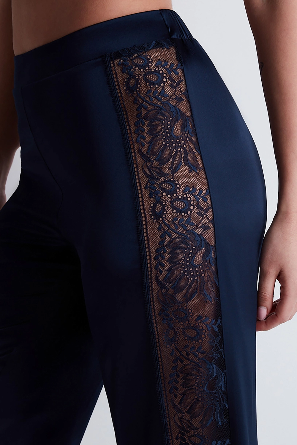 Midnight Whisper Silk Trousers Evening Blue