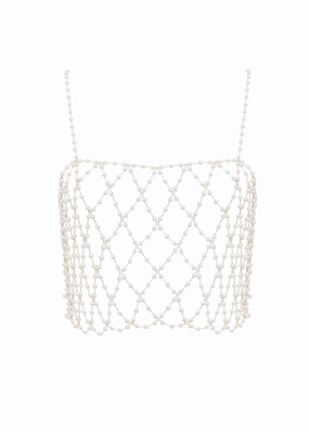 Pearl Crop Cami (Pearl/Gold)