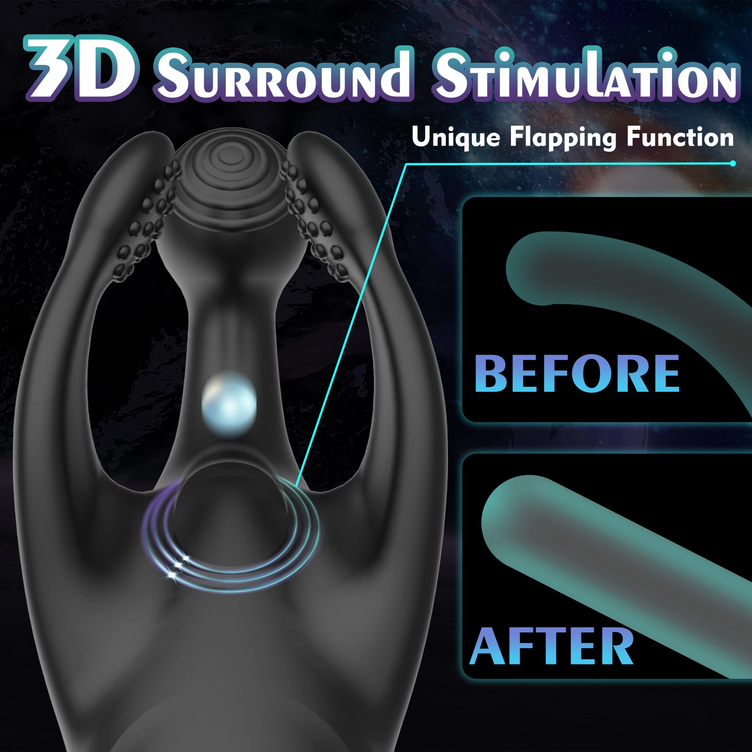 Penis Vibrator with Tapping and Vibration