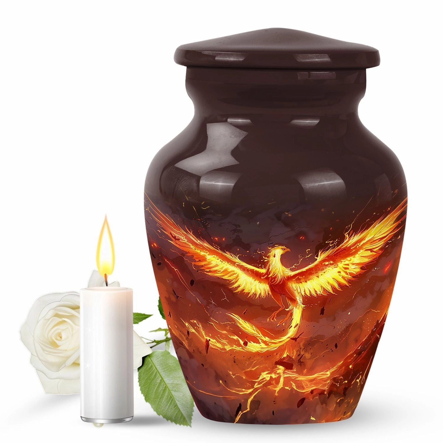 Phoenix Bird Legacy: Cremation Urn for Storing Adult Males Ashes