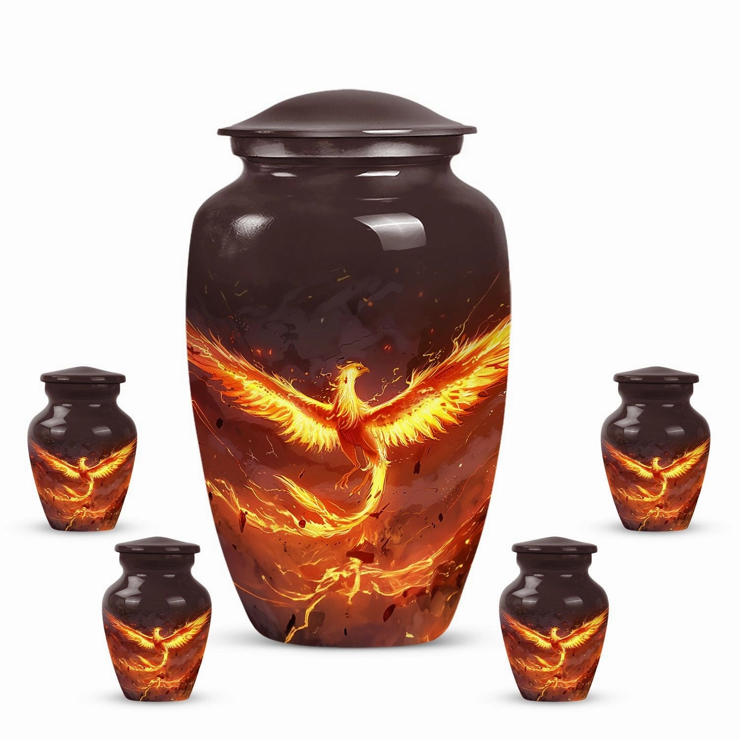 Phoenix Bird Legacy: Cremation Urn for Storing Adult Males Ashes
