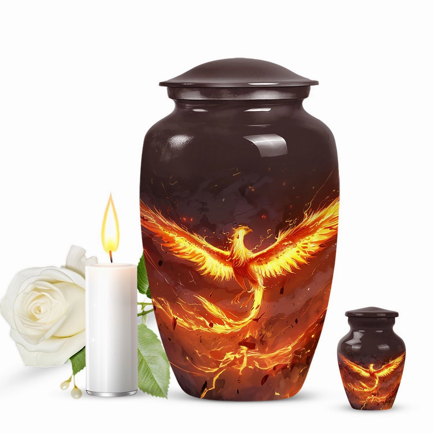 Phoenix Bird Legacy: Cremation Urn for Storing Adult Males Ashes