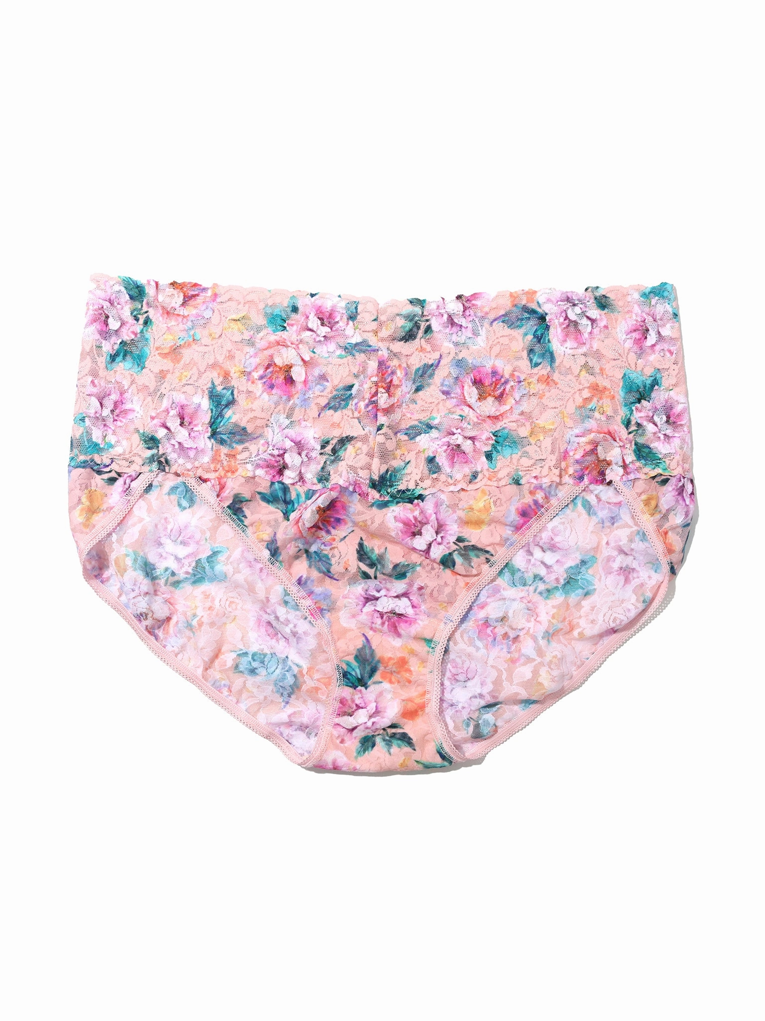 Plus Size Printed Retro Lace V-Kini Buy Myself Flowers