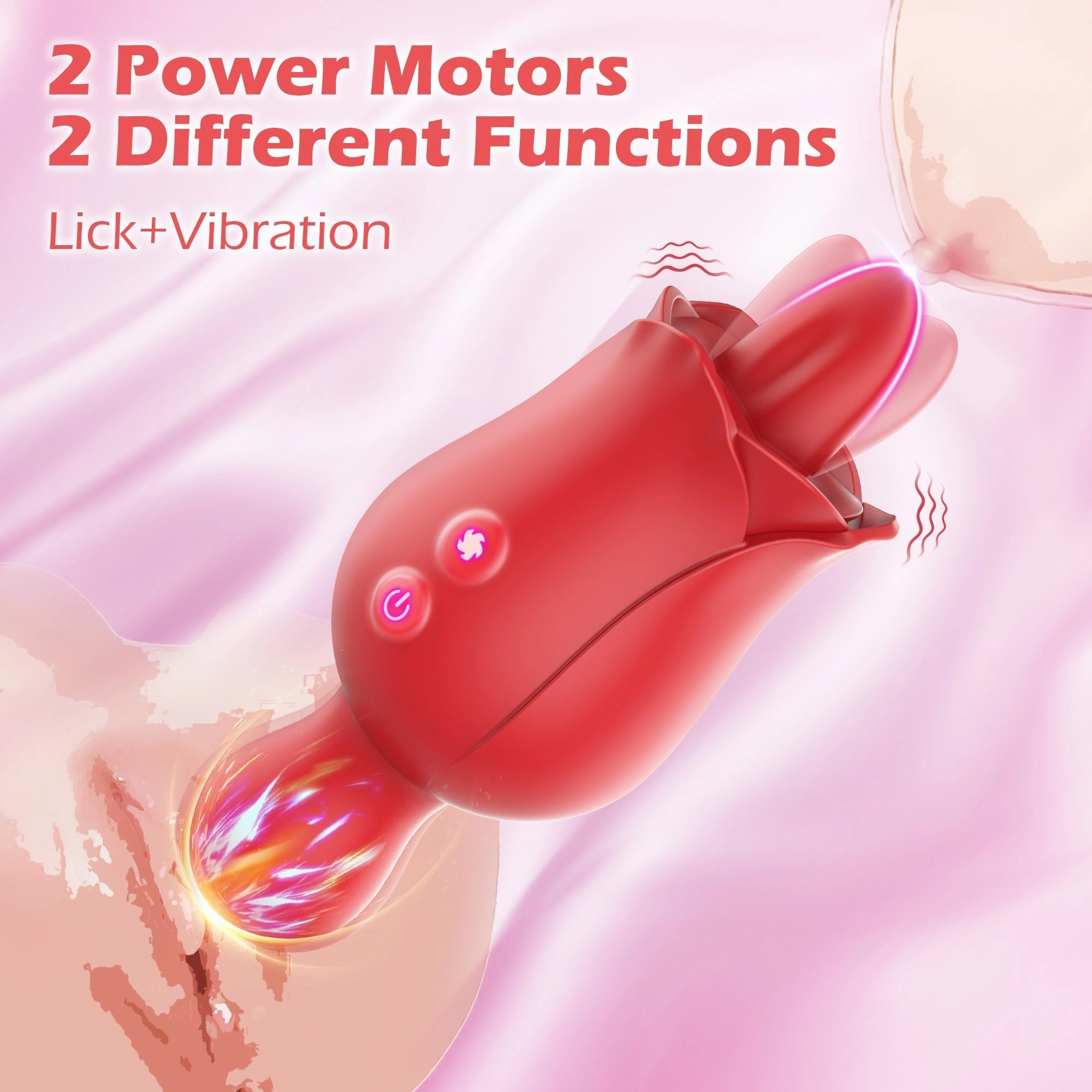 PoshGlim - Rose Vibrator with Licking & Vibrating Modes