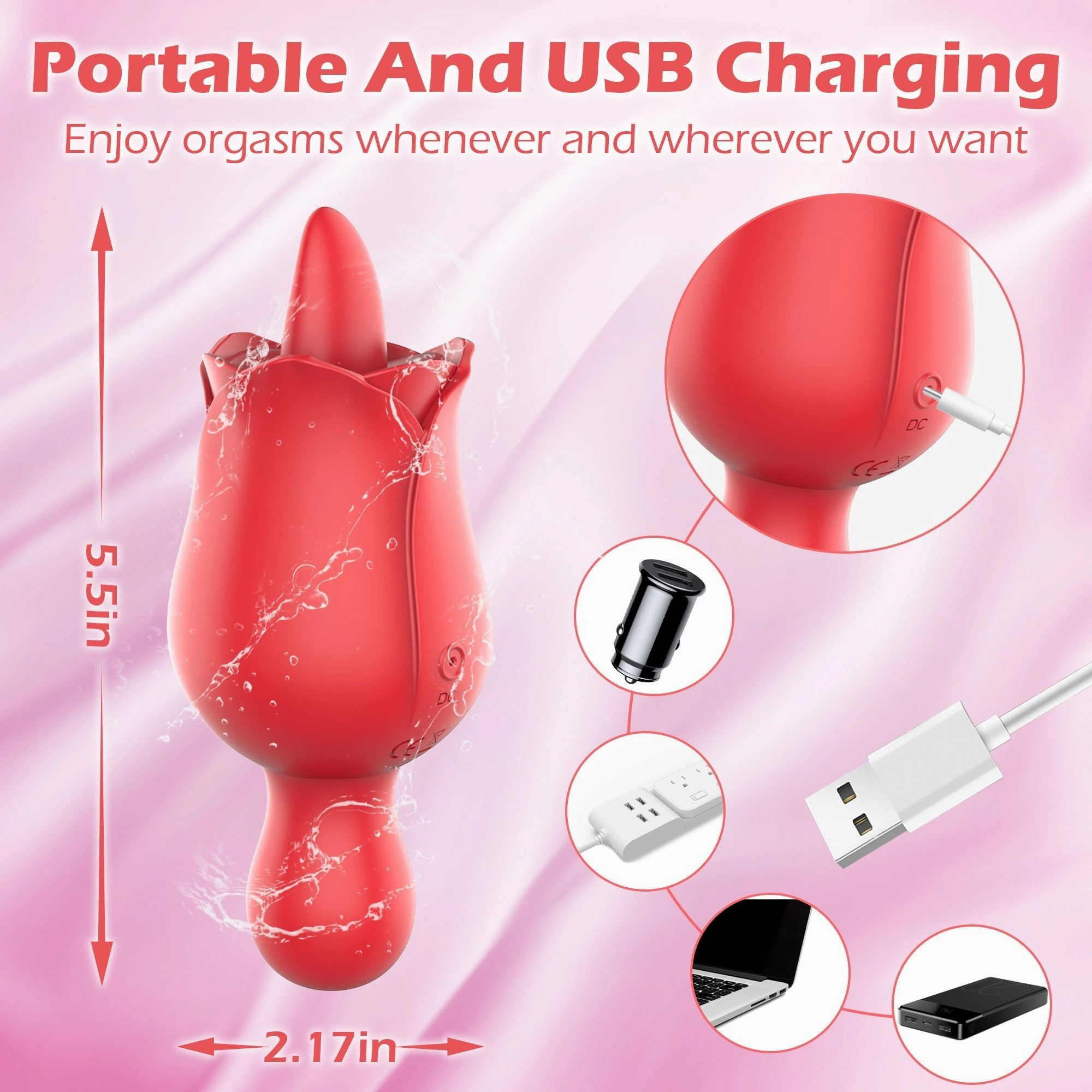 PoshGlim - Rose Vibrator with Licking & Vibrating Modes