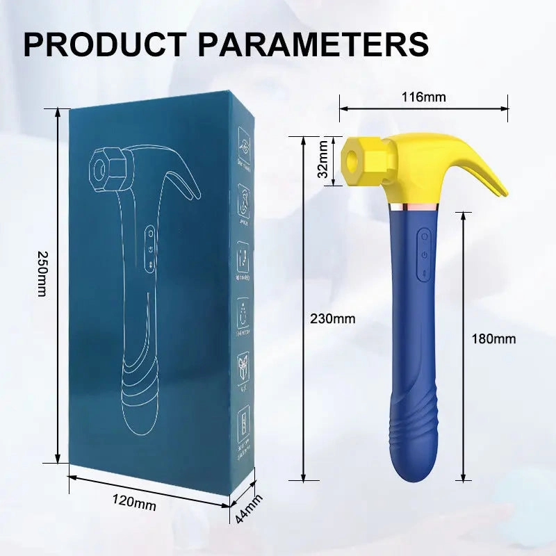 Quusvik 4-in-1 G-Spot Vibrator Hammer Dildo for Women, Suction & Masturbation Toy