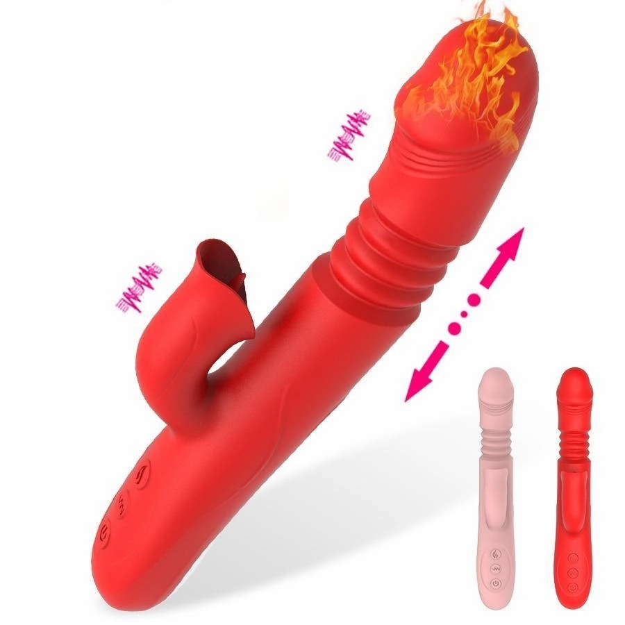 Rabbit Vibrator with Tongue Sucker