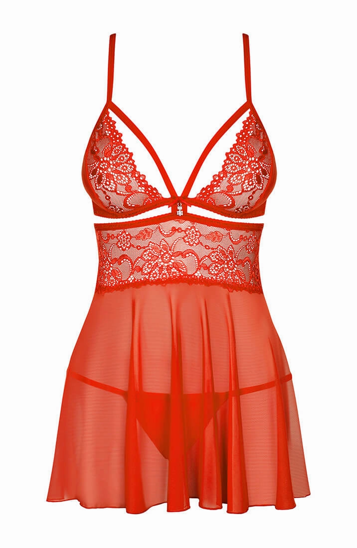 Red babydoll chemise - Sinful & Seductive
