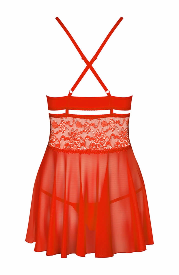 Red babydoll chemise - Sinful & Seductive