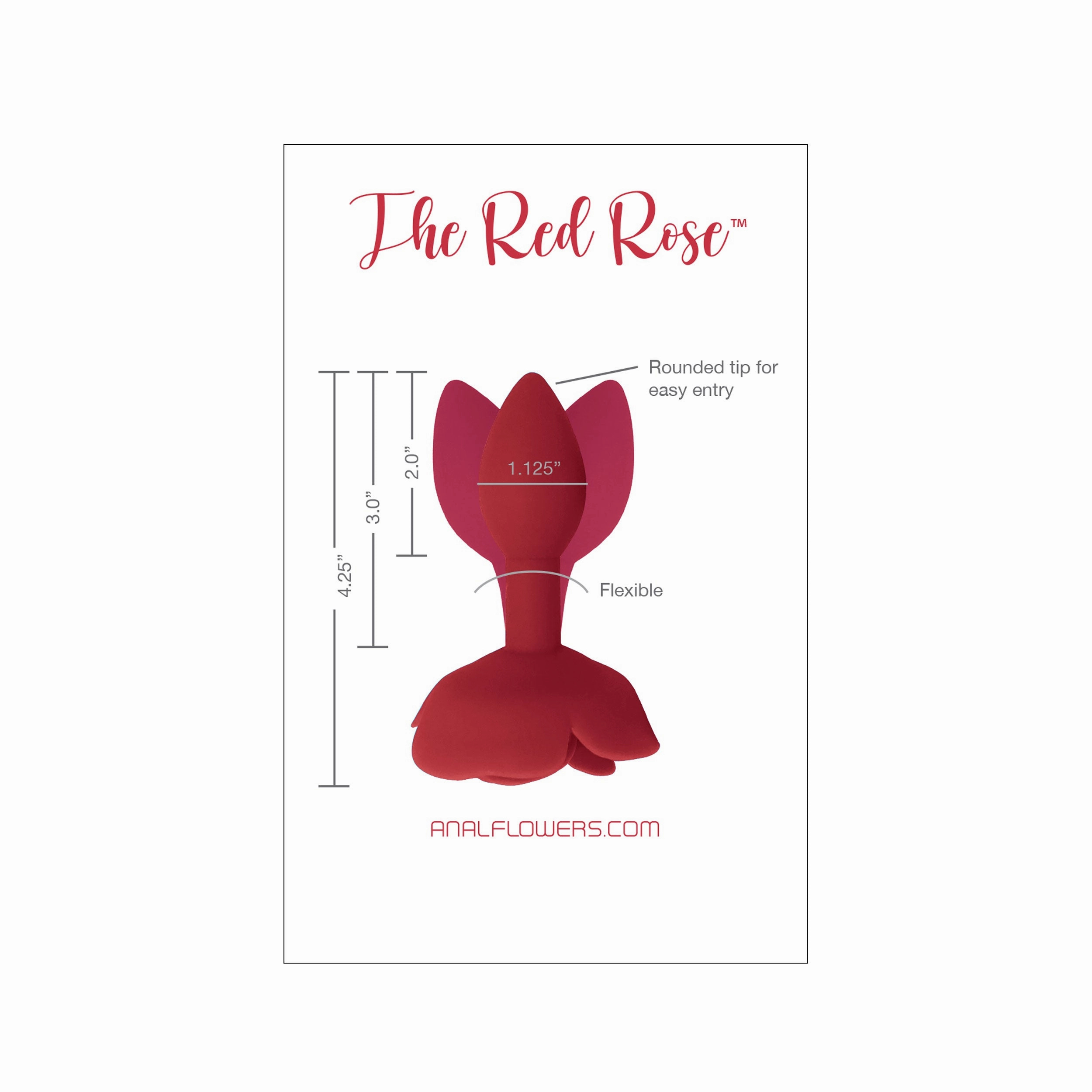 Red Rose Silicone Butt Plug
