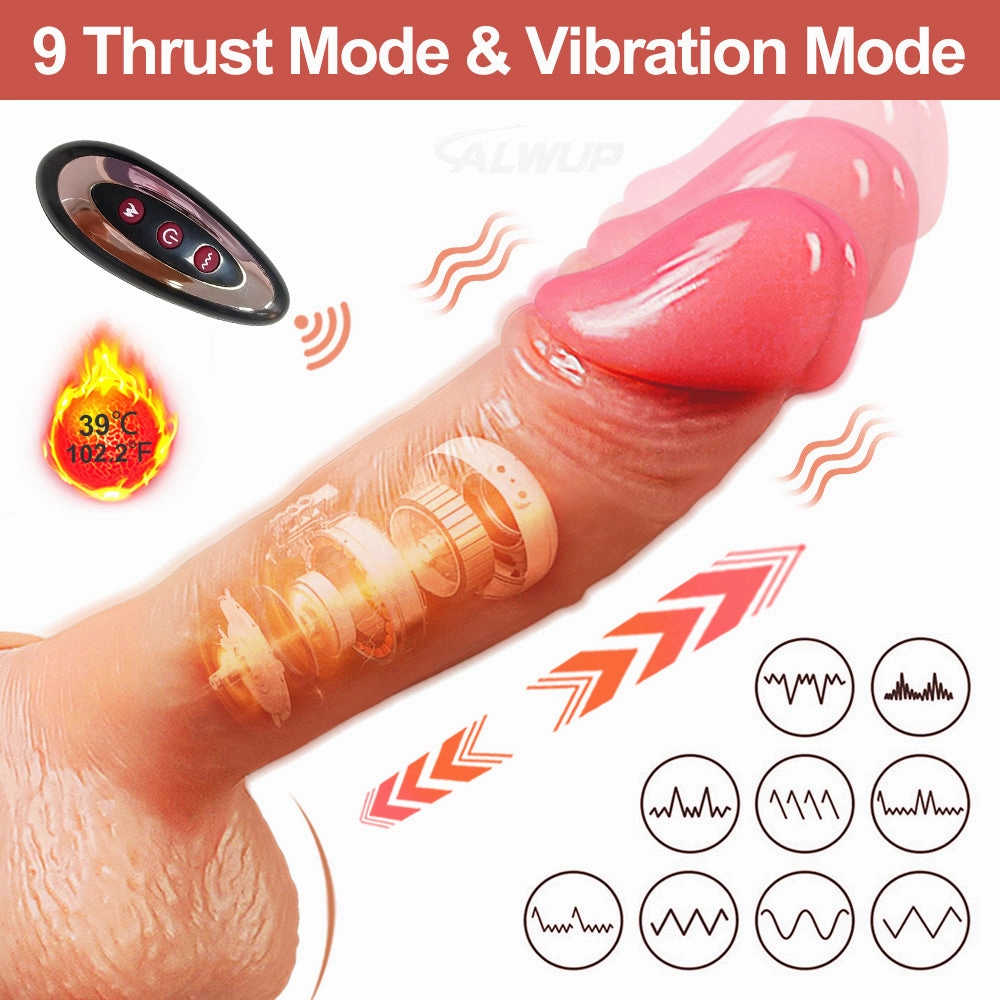 Rock-Thrusting Swinging Heating Lifelike Dildo with Remote Control