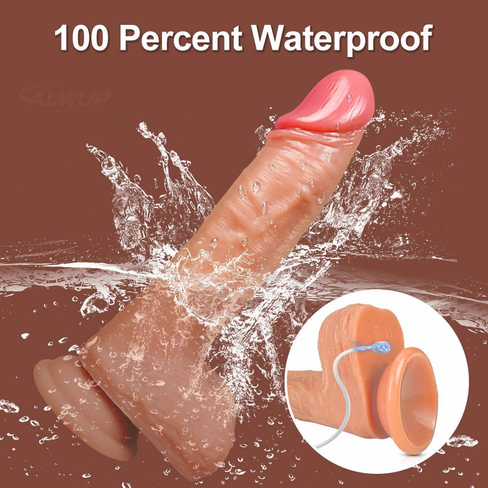 Rock-Thrusting Swinging Heating Lifelike Dildo with Remote Control
