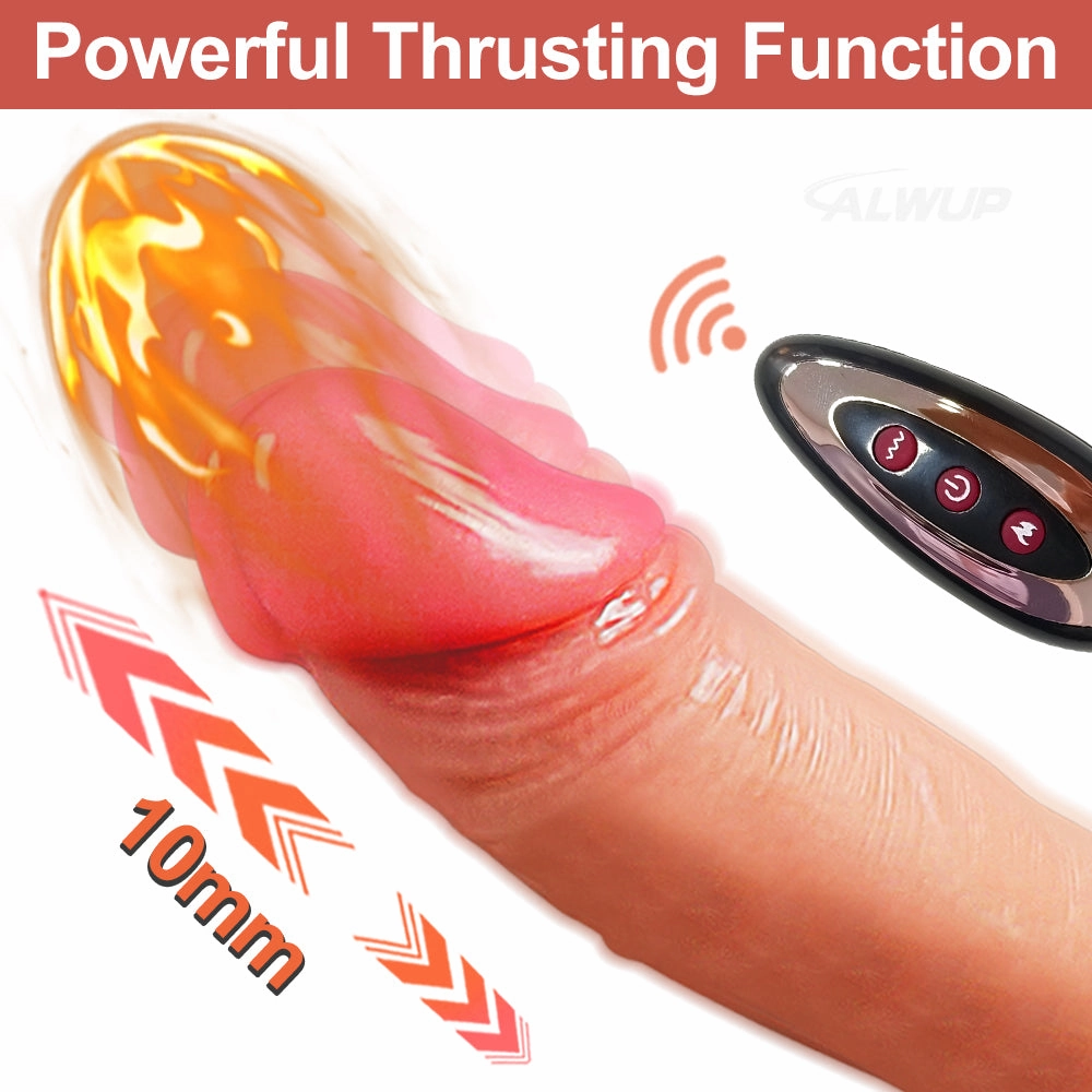 Rock-Thrusting Swinging Heating Lifelike Dildo with Remote Control