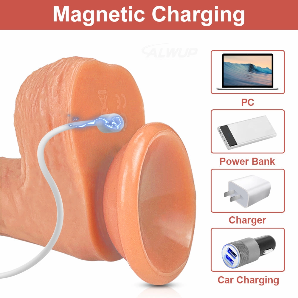 Rock-Thrusting Swinging Heating Lifelike Dildo with Remote Control
