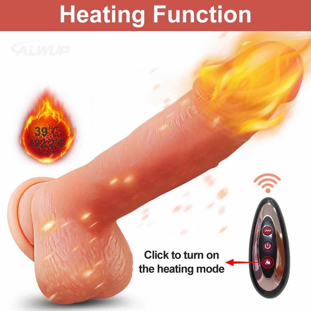 Rock-Thrusting Swinging Heating Lifelike Dildo with Remote Control