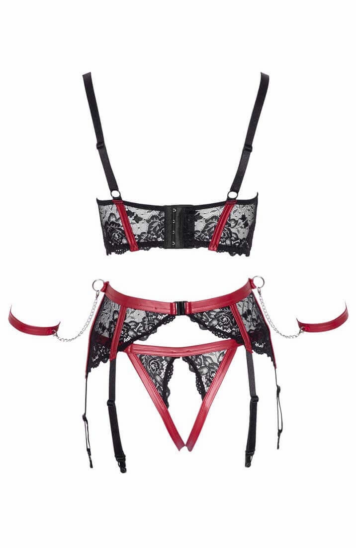 Shelf bra, garter belt & thong - Submissive Signs