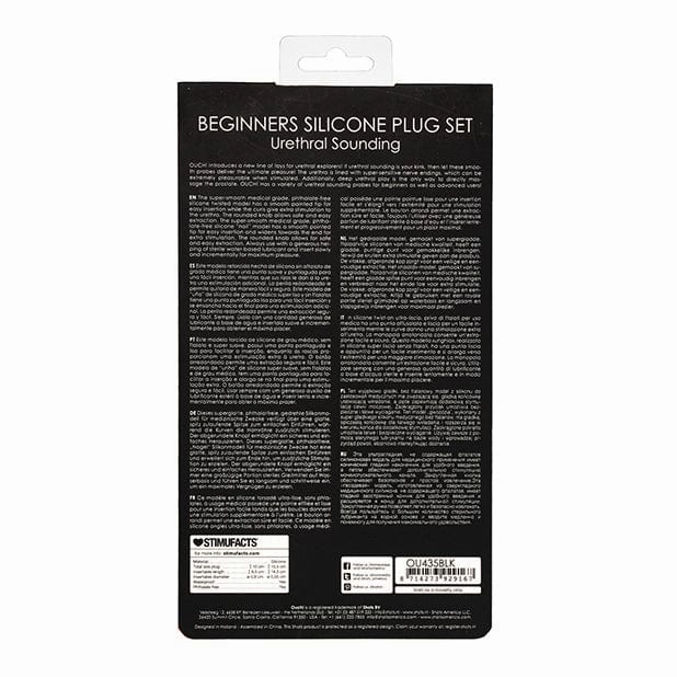 Shots - Ouch Urethral Sounding Silicone Plug Beginners Set (Black)
