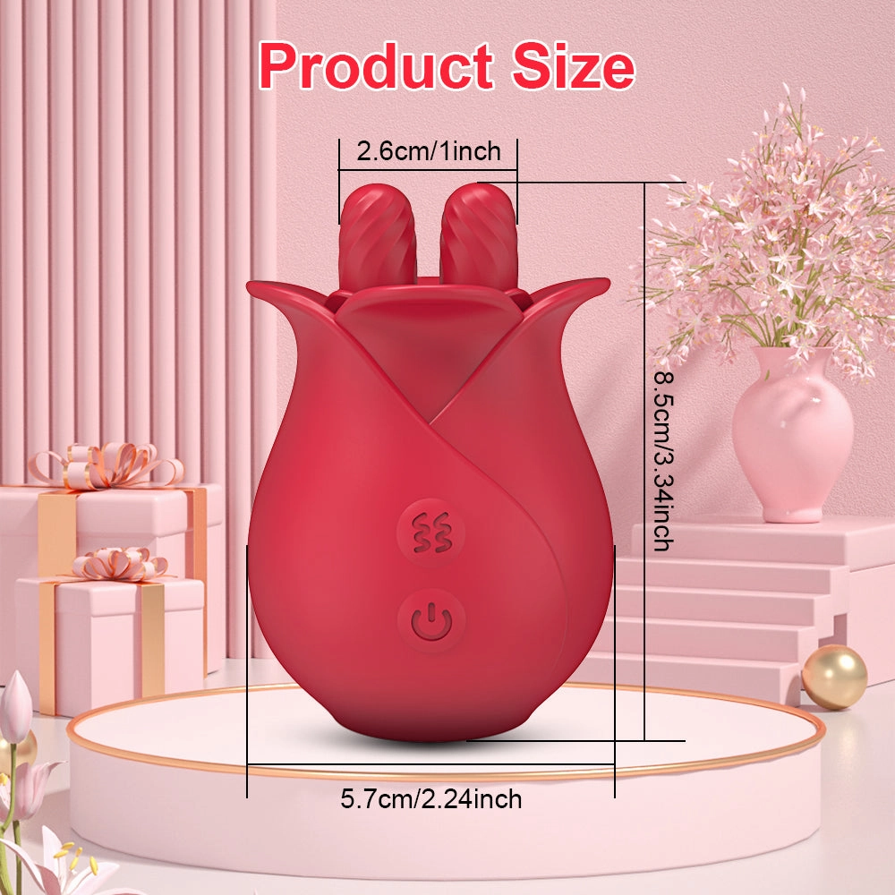 Sofia—Rose Clitoral Nipple Vibrators with 10 Licking Vibrating